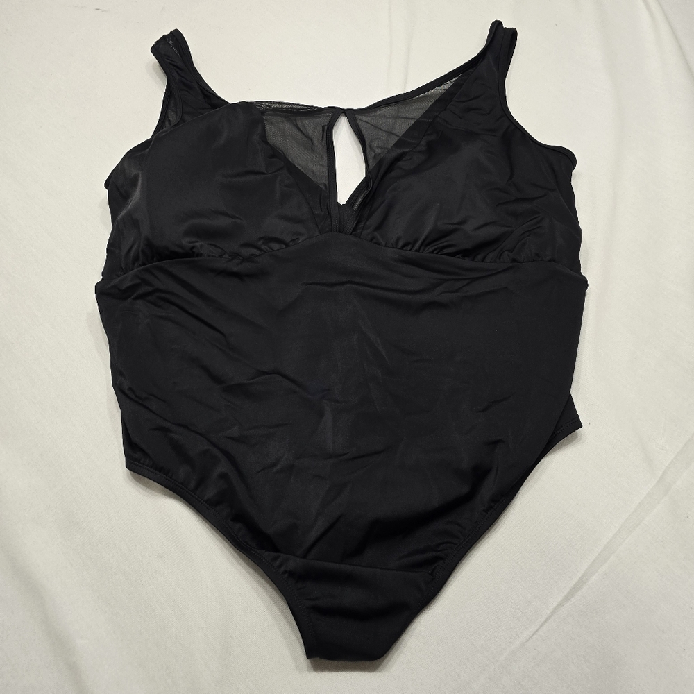 Time And Tru Black Plus Size 3X One Piece Swimsuit